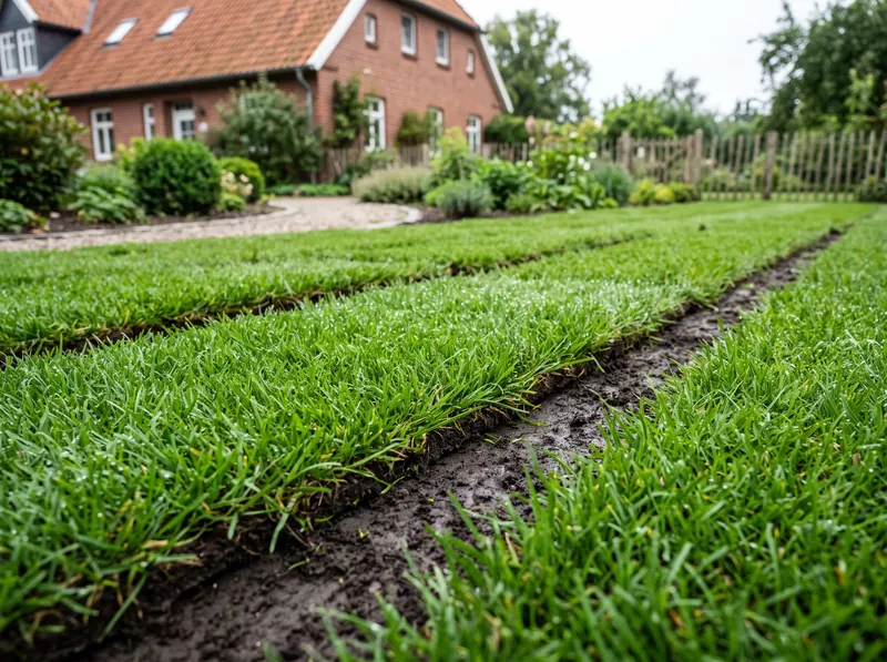 Visualisierung: frisch verlegter Rollrasen
