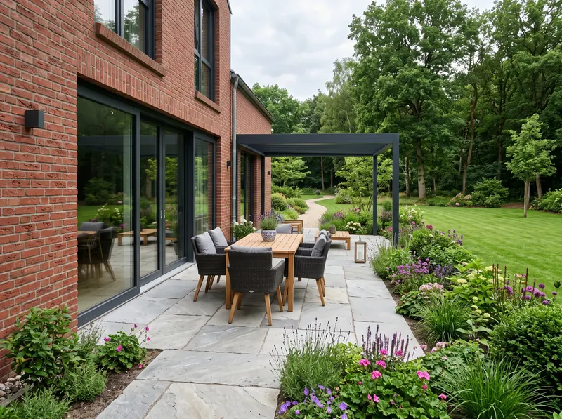 Visualisierung: Terrasse aus Natursteinplatten