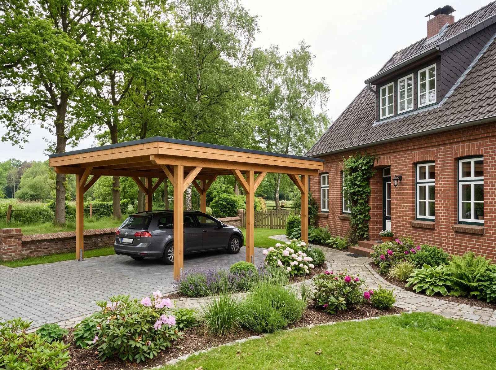 Visualisierung: Carport aus Holz